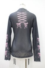 画像2: dependoll / ribbon tatoo sheer tops F 黒×ピンク H-26-10-17-053-PU-TO-AK-ZH (2)