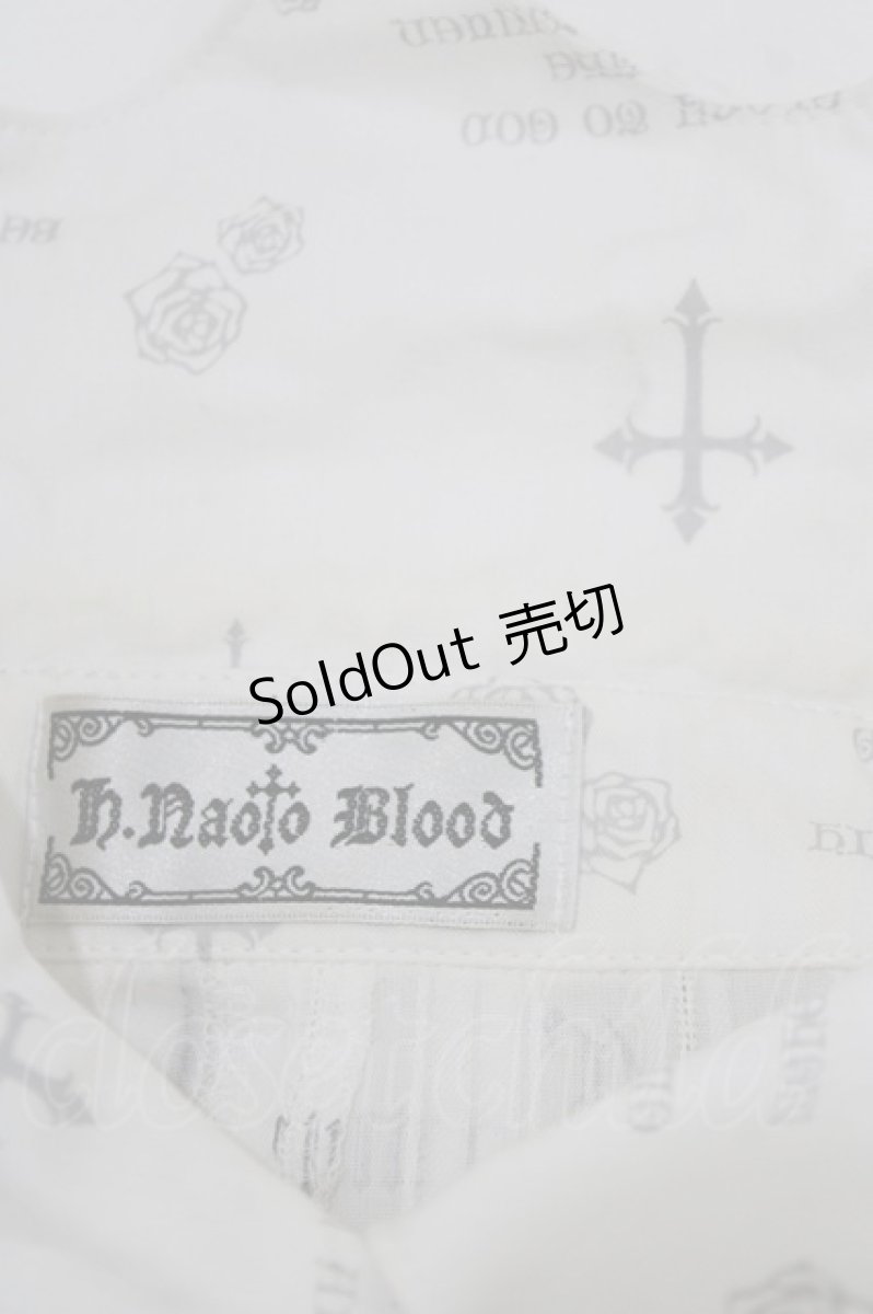 画像4: h.naoto Blood / 英字プリントブラウス  白 H-26-10-18-028-HN-BL-AK-ZH (4)