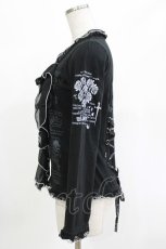 画像2: MAD / フリルプリントトップス M 黒 H-26-10-18-045-PU-TO-AK-ZH (2)