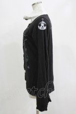 画像2: HANGRY&ANGRY / プリントボタンカーディガン  黒 H-26-10-18-047-HN-TO-AK-ZH (2)