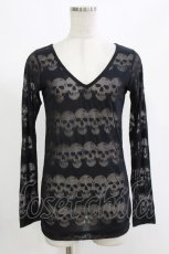 画像1: HYSTERIC GLAMOUR / スカルシアーカットソー  黒 H-26-10-18-048-PU-TO-AK-ZH (1)