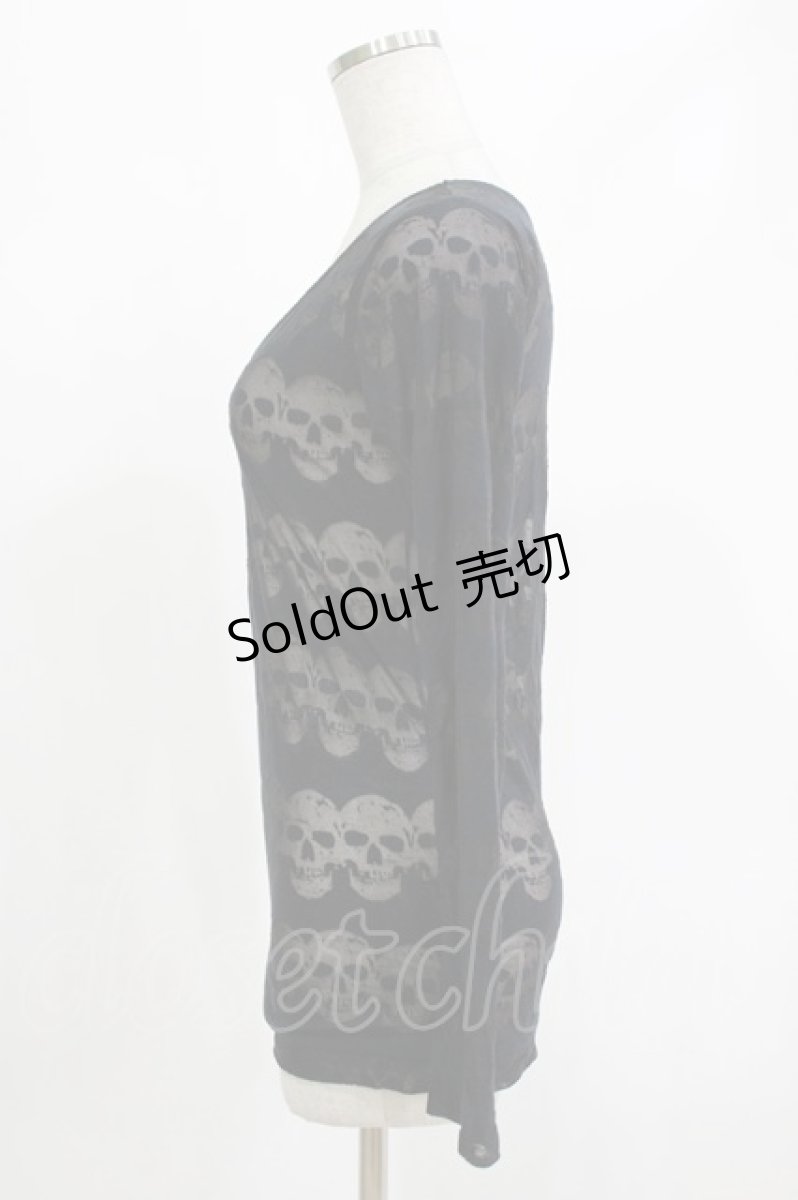 画像2: HYSTERIC GLAMOUR / スカルシアーカットソー  黒 H-26-10-18-048-PU-TO-AK-ZH (2)
