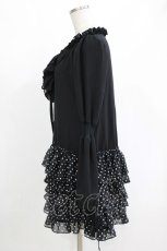 画像2: CHOICE / ドット柄シフォンワンピース  黒 H-26-10-18-007-PU-OP-AK-ZH (2)