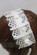 画像2: MILK / リボンヘアバンド  オフ×ブラック H-26-10-18-078-ML-AC-AK-ZH (2)