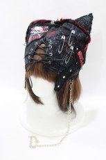 画像1: MAD / 猫耳帽子  黒 H-26-10-18-082-PU-AC-AK-ZH (1)