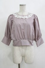 画像1: axes femme POETIQUE / 綿タッチボリューム袖ブラウス M ピンク H-26-10-19-039-AX-BL-OW-ZH (1)