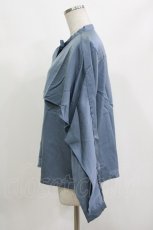 画像2: axes femme / ケープ風ボウタイブラウス M サックス H-26-10-19-043-AX-BL-SZ-ZH (2)