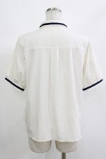 画像3: axes femme / ミリタリー風タイ付ブラウス M キナリ H-26-10-19-046-AX-BL-OW-ZH (3)
