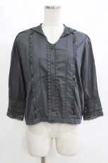 画像1: axes femme / コットンショート丈ブラウス M チャコール H-26-10-19-048-AX-BL-SZ-ZH (1)
