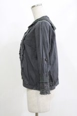 画像2: axes femme / コットンショート丈ブラウス M チャコール H-26-10-19-048-AX-BL-SZ-ZH (2)