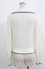 画像3: merry jenny / バイカラースカラップニットカーディガン Free オフホワイト H-26-10-19-053-LO-TO-OW-ZH (3)