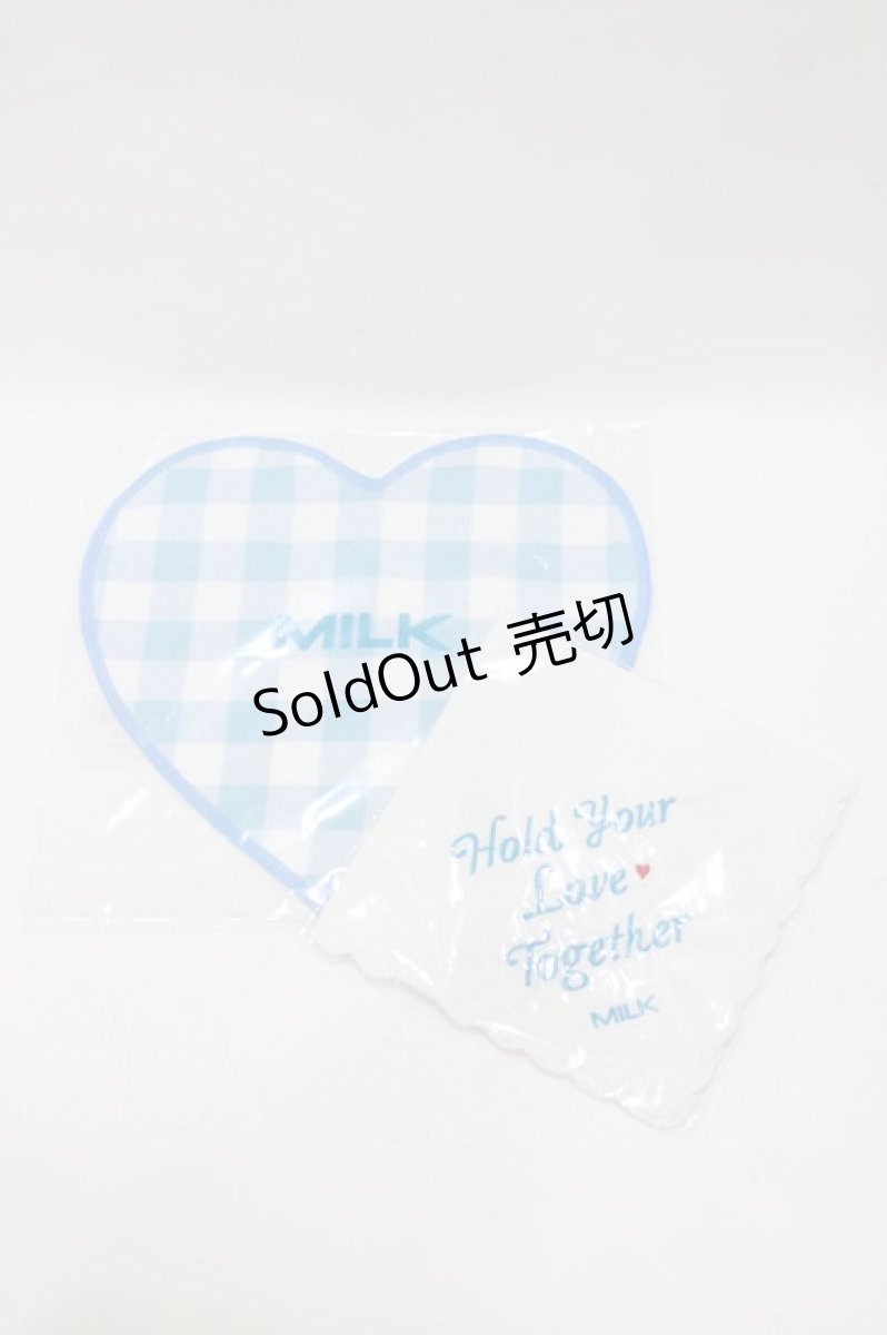 画像1: MILK / ハンカチ  白/サックス H-26-10-19-071-ML-ZA-NS-ZH (1)