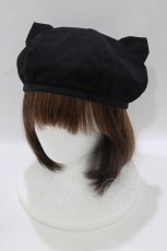 画像1: axes femme / ネコ耳ベレー帽  ブラック H-26-10-19-084-AX-AC-NS-ZH (1)
