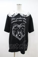 画像1: majoretty / うさぎプリントTシャツ M ブラック H-26-10-20-042-LO-TS-YZ-ZH (1)