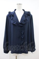 画像1: axes femme / フリル襟ブラウス M ネイビー H-26-10-20-062-AX-BL-OW-ZH (1)