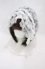 画像1: Melt Heart / レースボンネット  白 H-26-10-20-007-LO-AC-NS-ZH (1)