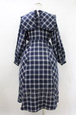 画像2: merry jenny / チューリップ刺繍checkワンピース Free 青チェック H-26-10-20-020-LO-OP-SA-ZH (2)