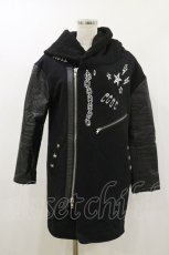 画像1: HELL CAT PUNKS / 異素材切替ZIPジャケット F 黒 H-26-10-21-048-PU-JA-AK-ZH (1)