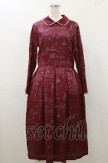 画像1: Jane Marple / Shiny logotypes Collette dress M バーガンディ H-26-10-21-067-JM-OP-AK-ZH (1)