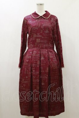 Preview of Shiny logotypes Collette dress M バーガンディ