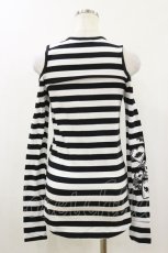 画像2: NieR Clothing / 肩開きカットソー F 白×黒 H-26-10-21-026-PU-TO-AK-ZH (2)