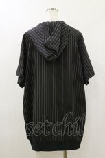 画像2: NieR Clothing / 半袖ZIPパーカー  黒 H-26-10-21-036-PU-TO-AK-ZH (2)