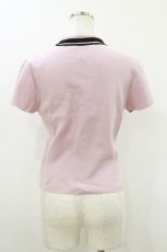 画像2: an another angelus / 配色ライン衿ニットポロ Free PINK H-26-10-22-044-CA-TO-NS-ZH (2)