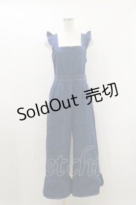 Preview of 裾フリルデニムサロペットパンツ Free Indigo