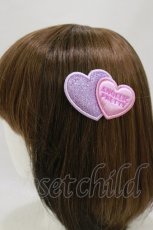 画像1: Angelic Pretty / Twin Heartクリップ  ラベンダー/ピンク H-26-10-22-015-AP-AC-NS-ZH (1)