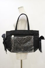 画像2: Maison de FLEUR / ルミネ池袋限定クリアポケットサイドリボントート  ブラック H-26-10-22-002-LO-BG-NS-ZH (2)