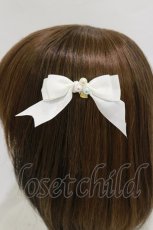 画像3: BABY,THE STARS SHINE BRIGHT / はるちゃんの願いを紡ぐFlower embroideryリボンパールクリップ  白 H-26-10-22-021-BA-AC-NS-ZH (3)