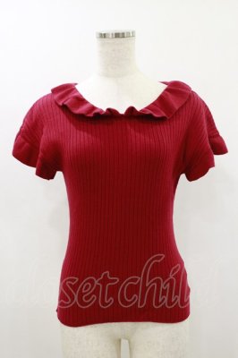 Preview of フリルスリーブニットプルオーバー Free RED