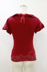 画像2: F&A / フリルスリーブニットプルオーバー Free RED H-26-10-22-043-CA-TO-NS-ZH (2)