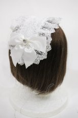 画像2: Lovely Tency / 眞白ありす/ヘッドドレス  白 H-26-10-23-007-GO-AC-NS-ZH (2)