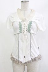 画像1: OZZ ANGELO / フリル付きトップス  白 H-26-10-23-1012-OO-TO-AK-ZH (1)