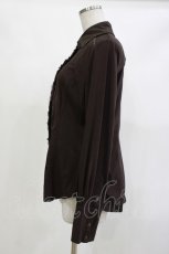 画像2: Ozz conte / プリント切替シャツ  茶 H-26-10-23-1025-OO-BL-AK-ZH (2)