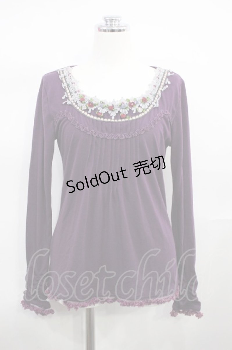 画像1: axes femme / プチローズトップス M パープル H-26-10-23-020-AX-TO-NS-ZH (1)