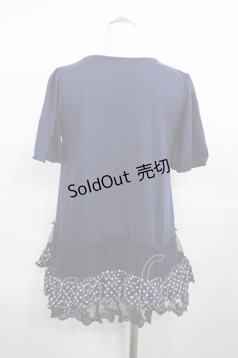 画像2: axes femme / ドットフリルトップス M ネイビー H-26-10-23-023-AX-TO-NS-ZH (2)