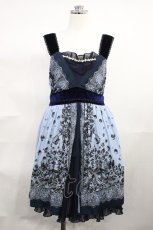 画像1: axes femme / プリーツフリルワンピース M ネイビー/サックス H-26-10-23-035-AX-OP-NS-ZH (1)