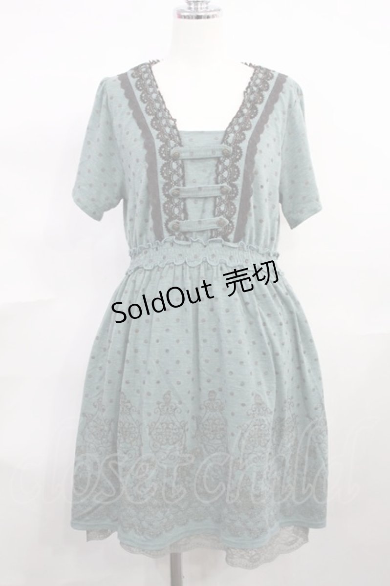 画像1: axes femme / ドットワンピース M グリーン H-26-10-23-039-AX-OP-NS-ZH (1)