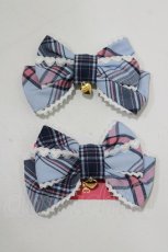 画像2: Angelic Pretty / タータンチェックリボンクリップSet  サックス H-26-10-24-077-AP-AC-NS-ZH (2)