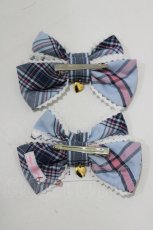 画像3: Angelic Pretty / タータンチェックリボンクリップSet  サックス H-26-10-24-077-AP-AC-NS-ZH (3)