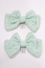 画像2: Angelic Pretty / オーガンジーパールコーム  ミント H-26-10-24-079-AP-AC-YZ-ZH (2)