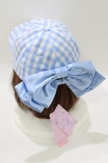 画像2: Chalmiere / illustrator MAKI × Chalmiere/ファンシードールキャップ  サックス H-26-10-24-081-AX-AC-NS-ZH (2)