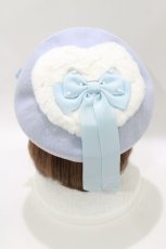 画像2: Angelic Pretty / ふわふわHeartベレー  サックス H-26-10-24-082-AP-AC-NS-ZH (2)