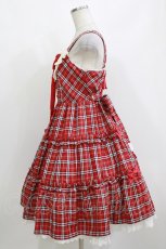 画像2: Angelic Pretty / cute candy checkジャンパースカート Free レッド H-26-10-24-017-AP-OP-NS-ZH (2)
