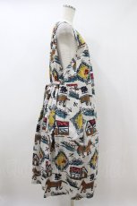 画像3: Jane Marple / Strolling cat tablier dress M オフ H-26-10-25-026-JM-OP-AK-ZH (3)