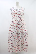 画像1: Jane Marple / Sweet Dropsノースリーブドレス M アイボリー×フレンチブルー H-26-10-25-029-JM-OP-AK-ZH (1)