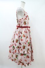 画像3: Emily Temple cute / Mellow Strawberryノースリーブワンピース M ピンク H-26-10-25-031-ET-OP-KB-ZH (3)