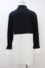 画像2: Jane Marple Dans Le Salon / Crumple collar pullover  ネイビー×オフホワイト H-26-10-25-054-JM-TO-KB-ZH (2)